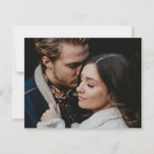 ラグジュアリーエレガントブラック金ゴールドリングや輪モノグラムフォト セーブザデート (裏面)