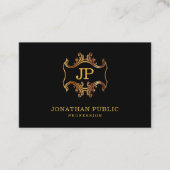 ラグジュアリーエレガントブラック金ゴールド魅力的ルック 名刺 (正面)