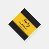 ラグジュアリーエレガントブラック&金ゴールドシック40th誕生日 スタンダードカクテルナプキン (角)