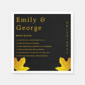 ラグジュアリーエレガントブラック&金ゴールド葉秋の結婚式 スタンダードカクテルナプキン (正面)