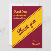 ラグジュアリーエレガントブルガンディアンド金ゴールドシック誕生日 サンキューカード (正面)