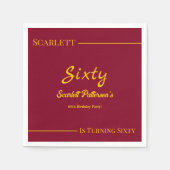 ラグジュアリーエレガントブルガンディーアンド金ゴールドモダン誕生日 スタンダードカクテルナプキン (正面)