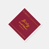 ラグジュアリーエレガントブルガンディーアンド金ゴールドモダン誕生日 スタンダードカクテルナプキン (角)