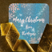 ラグジュアリーエレガントブルーウィンターワンダーランドクリスマス スクエアシール