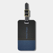 ラグジュアリーエレガントブルーブラックリーザルック ラゲッジタグ (正面縦)