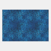 ラグジュアリーエレガントブルー金ゴールドクリスマスホリデー ラッピングペーパーシート (正面3)