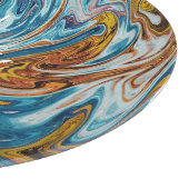 ラグジュアリーエレガントブルー金ゴールドモノグラム カッティングボード (角)