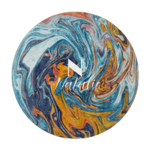 ラグジュアリーエレガントブルー金ゴールドモノグラム