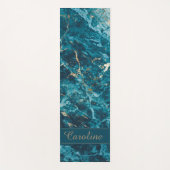 ラグジュアリーエレガントブルー金ゴールド大理石エフェクト名 ヨガマット (正面)