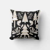 ラグジュアリーエレガントホリデーエバーグリーンフォレスト&フローラ クッション (正面)