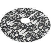 ラグジュアリーエレガントホリデーエバーグリーンフォレスト&フローラ ブラッシュドポリエステルツリースカート (アングル)