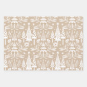 ラグジュアリーエレガントホリデーエバーグリーンフォレスト&フローラ ラッピングペーパーシート (正面)