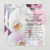 ラグジュアリーエレガントホワイトオーキッドウェディング招待 招待状 (正面/裏面)