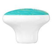 ラグジュアリーエレガントマーブルー金ゴールドブルーモダンモノグラム セラミックノブ (側面)