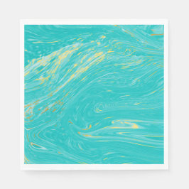 ラグジュアリーエレガントマーブル王室の金ゴールドブルーデザイン スタンダードランチョンナプキン