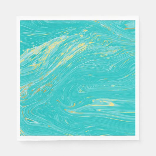 ラグジュアリーエレガントマーブル王室の金ゴールドブルーデザイン スタンダードランチョンナプキン (正面)