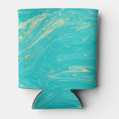 ラグジュアリーエレガントマーブル金ゴールドブルー 缶クーラー (正面)