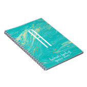 ラグジュアリーエレガントマーブル金ゴールドモダンモノグラム引用文 ノートブック (右側)