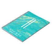 ラグジュアリーエレガントマーブル金ゴールドモダンモノグラム引用文 ノートブック (左側)