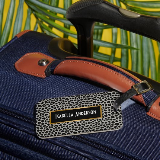 ラグジュアリーエレガントモダンホワイトレオパードコレクション ラゲッジタグ (正面インサイチュ3)