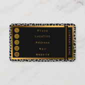 ラグジュアリーエレガントモダンホワイトレオパードコレクション 名刺 (裏面)