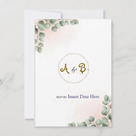 ラグジュアリーエレガントモダン結婚式招待状 | バラ移動 招待状 (裏面)