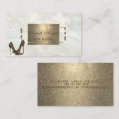 ラグジュアリーエレガントモダン、金ゴールドフレーム、大理石 名刺 (正面/裏面)