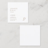 ラグジュアリーエレガントモノグラムプレーンモダントレンディーデザイン スクエア名刺 (正面/裏面)