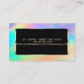 ラグジュアリーエレガントレインボーモダンホログラフィカラフルック 名刺 (裏面)