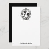 ラグジュアリーエレガントヴィンテージホースエクエストランモノグラム ノートカード (正面/裏面)