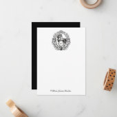 ラグジュアリーエレガントヴィンテージホースエクエストランモノグラム ノートカード (正面/裏面インサイチュ)