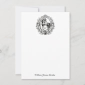 ラグジュアリーエレガントヴィンテージホースエクエストランモノグラム ノートカード (正面)