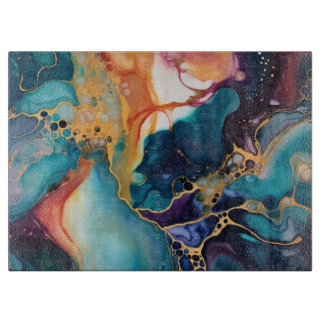 ラグジュアリーエレガント抽象芸術マーブルビューティフル カッティングボード