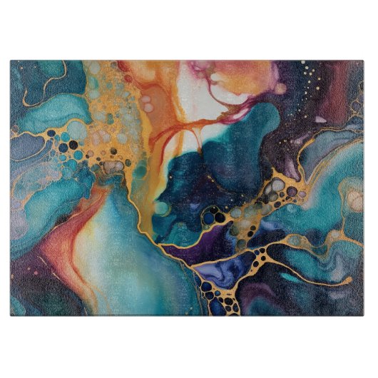 ラグジュアリーエレガント抽象芸術マーブルビューティフル カッティングボード (正面)