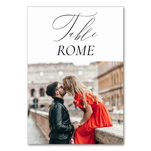 ラグジュアリーエレガント旅行先ウェディング テーブルナンバー (正面)