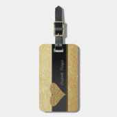 ラグジュアリーエレガント洗練された、きらびやかなハート ラゲッジタグ (正面縦)