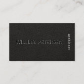 ラグジュアリーエレガント白黒レザープロフェッショナル 名刺 (正面)