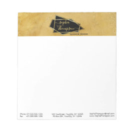 ラグジュアリーエレガント金ゴールドグリッターマーブルスクリプト ノートパッド