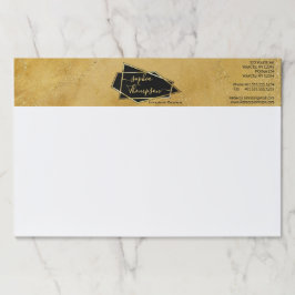 ラグジュアリーエレガント金ゴールドグリッターマーブルスクリプト ペーパーパッド