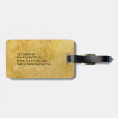 ラグジュアリーエレガント金ゴールドグリッターマーブルスクリプト ラゲッジタグ (裏面横)