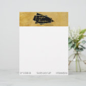 ラグジュアリーエレガント金ゴールドグリッターマーブルスクリプト レターヘッド (スタンド正面)