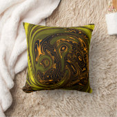 ラグジュアリーエレガント金ゴールドドラゴンホース抽象芸術 クッション (ブランケット)