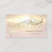 ラグジュアリーエレガント金ゴールドフェザー 名刺 (正面)