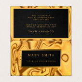 ラグジュアリーエレガント金ゴールドマーブルテントフォールド 名刺 (外部フラット)