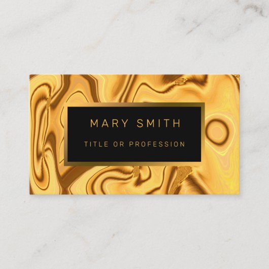 ラグジュアリーエレガント金ゴールド大理石 名刺 (正面)