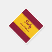 ラグジュアリーエレガント・ブルゴーニュと金ゴールド40歳の誕生日 スタンダードカクテルナプキン (角)