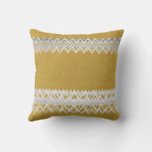 ラグジュアリーエレガント、ホワイトライン、マスタードイエロー クッション (裏面)