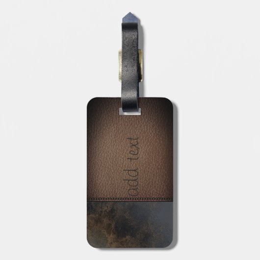 ラグジュアリーエレガント、リーザルックパーソナライズされた- ラゲッジタグ (裏面縦)