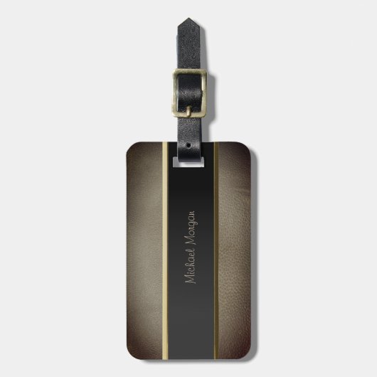 ラグジュアリーエレガント、レザールック ラゲッジタグ (正面縦)