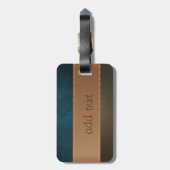 ラグジュアリーエレガント,レトロ,ストライプグリーンレザー ラゲッジタグ (裏面縦)